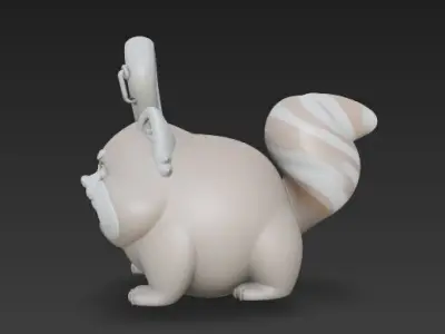 Cute Red Panda Keychain 3D Printable Stylized Animal Figure 3D print model