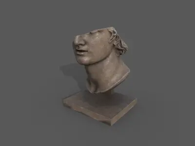 Fragmentary Colossal Head of a Youth Low-poly 3D model