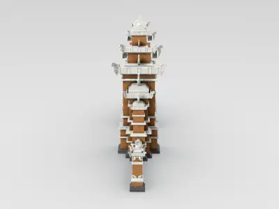 Gapura Wall Generic Balinese Entrance Wall 3D model