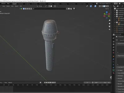 golden microphone 3D model
