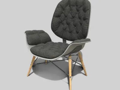 Armchair pair of lounge chairs Low-poly 3D model