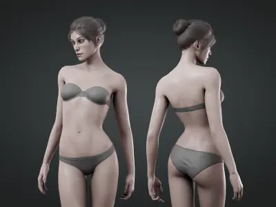 Base Humans - Woman Low-poly 3D model