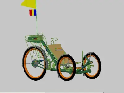 Recumbent Trike with Electric Motor - Triciclu Reclinat cu mo... Free 3D model