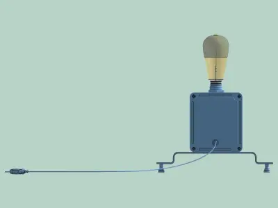 SteamPunk Lamp Low-poly 3D model