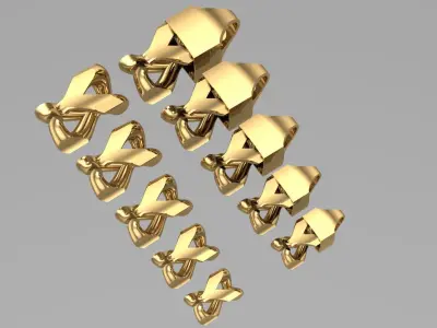 5 size twin cuban  chain fashion just STL file 3D model