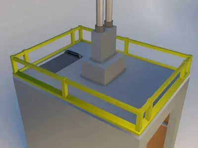 Elevator and door Low-poly 3D model