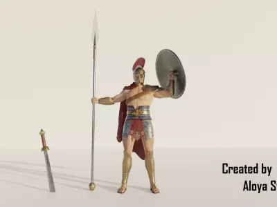 Spartan Warrior - 3D Game ready character Low-poly 3D model