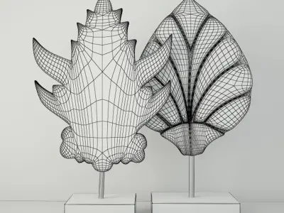 Albesia Wood Carved Decoration 2 3D model