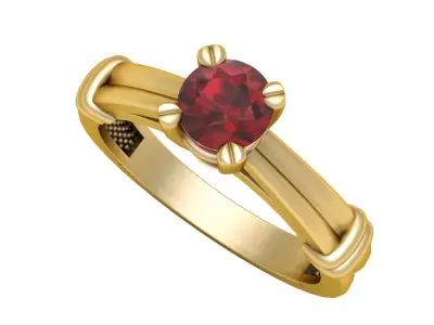 Gold Engagement Ring 3D print model