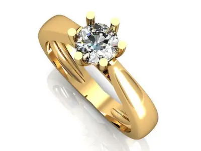 solitair ring 3D print model