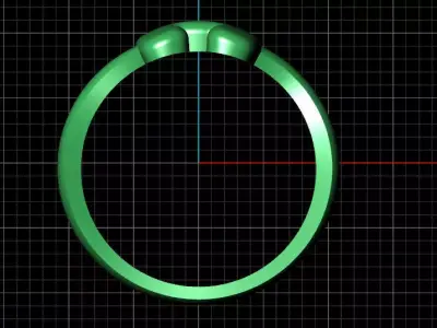 H alphabet baypass ring 3D print model
