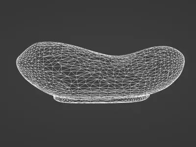 Modern Designer Sofa with Unique Curved Design 3D model