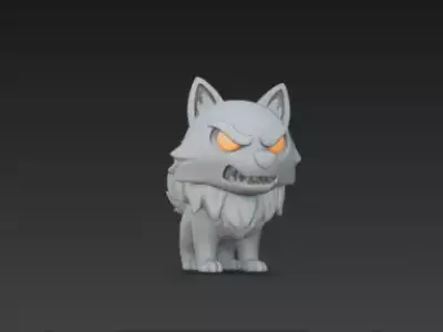 3D Model of Gray Wolf Halloween Night Creature Spooky Animal 3D print model
