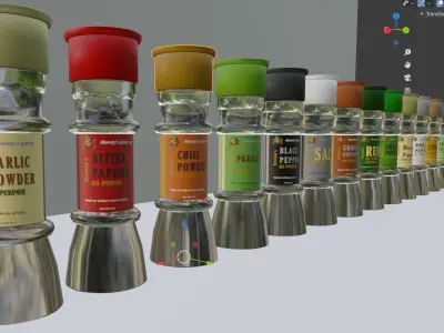 Spices Collection bottle of rub 3D model