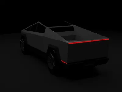 CyberTruck futuristic vehicle Low-poly 3D model