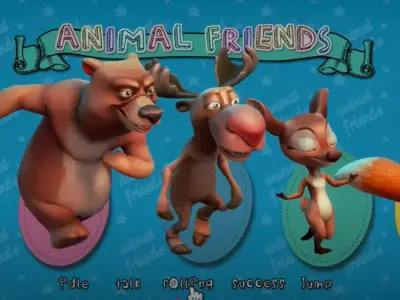 Forest Friends Animated High Quality  Low-poly 3D model