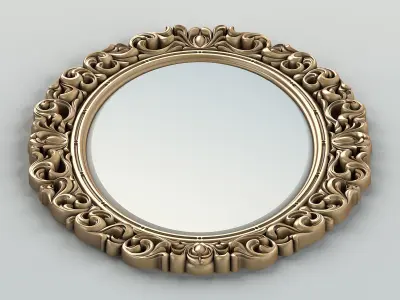 Oval mirror frame 001 3D model