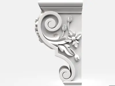 Carved corbel for cnc 5 3D model