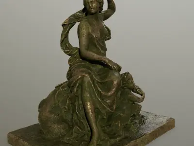 statue 5 of woman holding child Low-poly 3D model