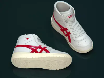 14-Sneakers asics high top sneaker 3D model