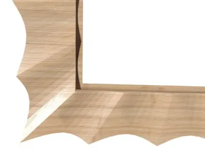 Frame-013 wooden frame with scalloped edge 3D model