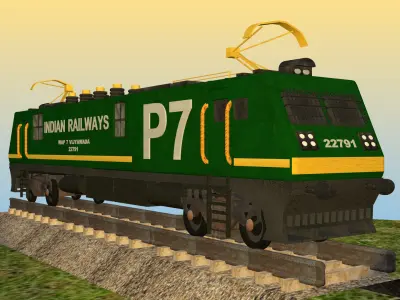 Indian Railway Electric Locomotive 3D Model 3D model 3D model