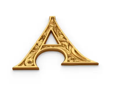 Alphabet Letter A Pendant 3D print model