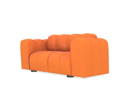 retro couch Low-poly 3D model