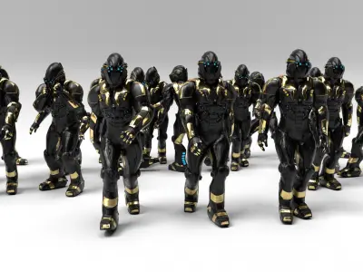 Sci- fi Robot Character Model Low-poly 3D model