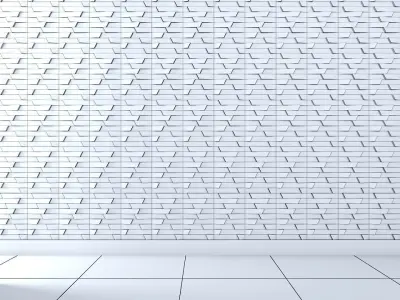 3d wallpanel tiled wall with chair Low-poly 3D model