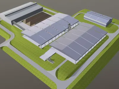 Concept layout for factory 3D model
