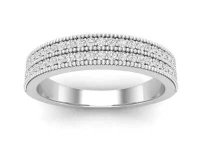 AV 610 Diamond Double Row Anniversary Wedding Band 3D print model