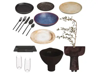 Rustic Tableware Collection 3D model