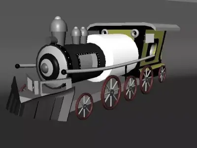 train steam locomotive Free low-poly 3D model