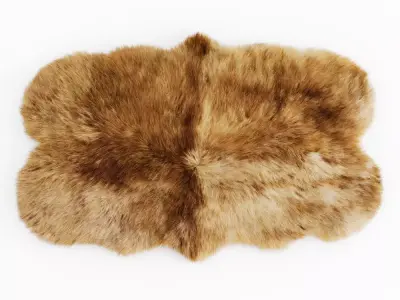 Animal Skin Sheepskin Rug 3D model