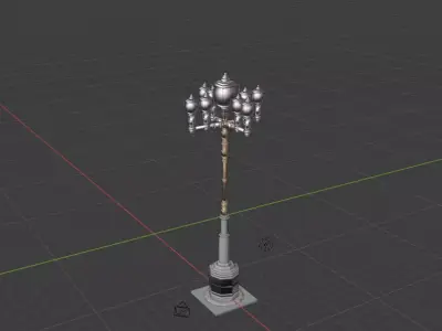 Decoration Light Stand- Vintage Decoration Low-poly 3D model