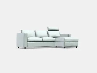 VIMLE 3-seat sofa with chaise longue 1 Low-poly 3D model