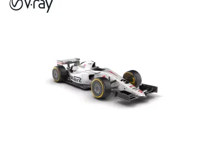 Formula  Race Car Model Pack with Fiery Red Tint Low-poly 3D model