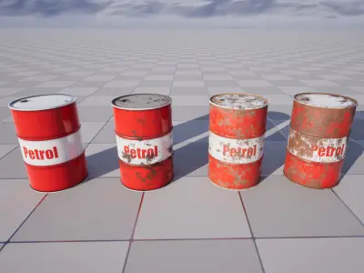 Oil Barrel Low-poly 3D model