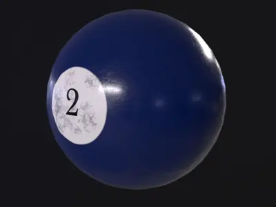 Pool Ball 2 Low-poly 3D model
