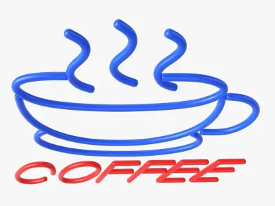 Neon led light sign 01 3D model