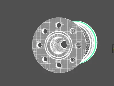 High temperature nitrogen laval nozzel rocket engine Low-poly 3D model