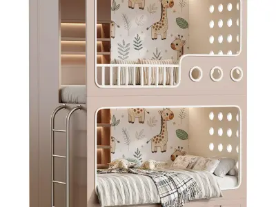 Bunk-bed-for-kids-001 3D model