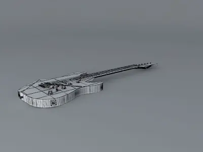 Checkered flag guitar Free 3D model