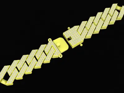 Luxury Cuban Link Bracelet 3D Jewelry Model 4136 3D print model