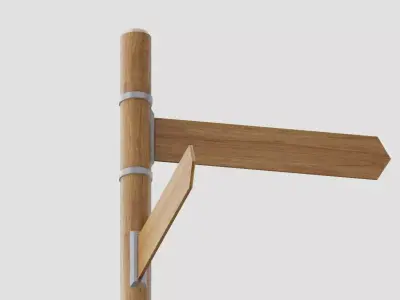 wooden signage  Low-poly 3D model