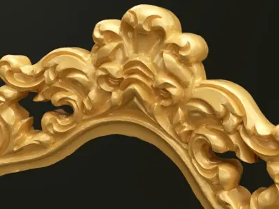 Classic Baroque Style Wooden Chair Base for CNC 3D model