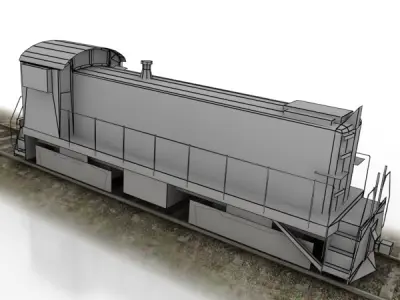 train collection 1 car on tracks Low-poly 3D model