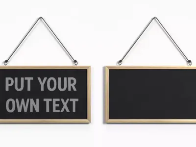 Display Sign - Rectangular Wooden Wall Message Board Low-poly 3D model