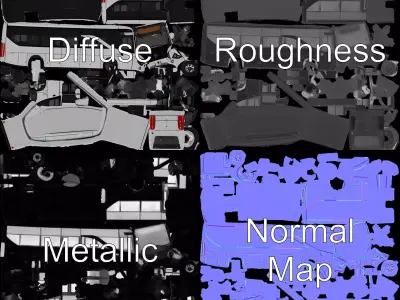 Sleek Urban Bus model pack Low-poly 3D model